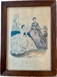 Antique French Ladies Fashion Print, Framed - La Mode Illustree