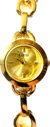 Gold Tone Link Bracelet Watch - Signed 'Guess'