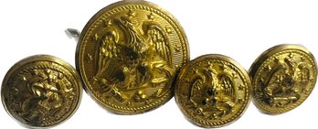 Collection Of Eagle Embossed Brass Military Buttons - Signed 'Superior Quality'