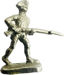 Miniature Silver Tone Minuteman Figure