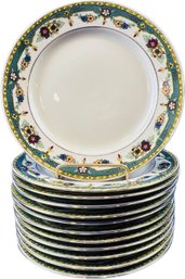 AMC China Made In Germany 1930 - Salad Plates - 5.75 Inch - - Teal And Yellow Swag - ACC3 Pattern