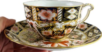 Tiffany & Co Vintage English Royal Crown Derby Imari Cup & Saucer - Signed