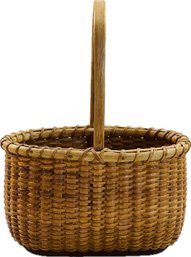Genuine Vintage Nantucket Basket - Oval Form - Signed On Base 'ATB' With Personal Message