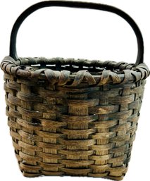 Vintage Hand Made Reed & Splint Basket - Great Patina & Form