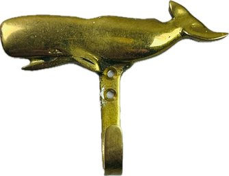 Vintage Brass Whale-Shaped Hook