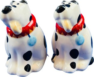 Ceramic Salt & Pepper Shakers In The Shape Of Two Cute Pups - Signed 'CIC China'