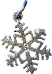 Sterling Silver Snowflake Charm & Bale With Silk Storage Pouch
