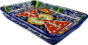 Mexican Folk Art Pottery Casserole - Signed 'Garay'