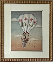 Framed Print Of A Hot Air Balloon - A Churchill, Artist