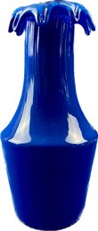 Blue Glass Vase - Artisan Harlequin Design