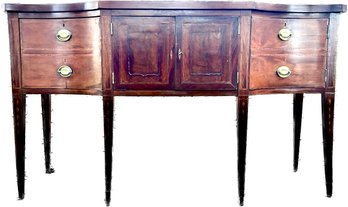 Fantastic Antique Sheraton Sideboard - Satinwood Bellflowers, String Inlay, Wine & Cutlery Compartments