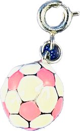 Silvertone Soccer Charm With Clip-on Bale
