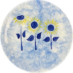 Handmade Decorative Ceramic Display Plate - Three Daisies