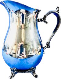 Silver Plated Footed Water Pitcher - Signed 'William Rogers'