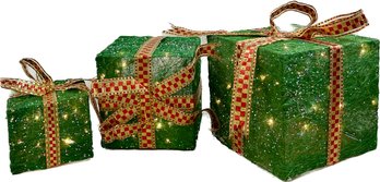 3pcs Christmas Lighted Gift Boxes Decorations