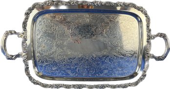 Vintage Silver Plated & Footed Serving Tray - Signed 'Oneida'