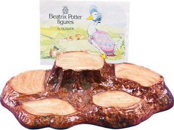 Beswick Porcelain Tree Stump Display Stand - For Beatrix Potter Figurines - With Original Vintage Catalogue