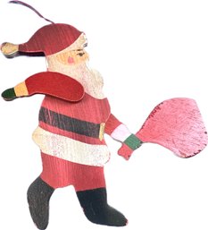 Folk Art Whirligig Santa Ornament - Rotating Arms