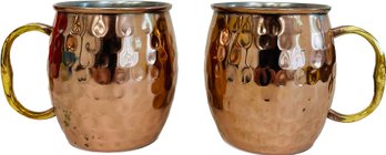 Two Copper Colored Mugs - Signed GODINGER Silver Art Co., LTD, Made In India