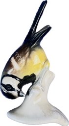 Vintage Goebel Porcelain Titmouse Bird On A Branch
