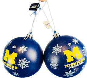 Michigan Wolverines Christmas Ornaments With Original Tags