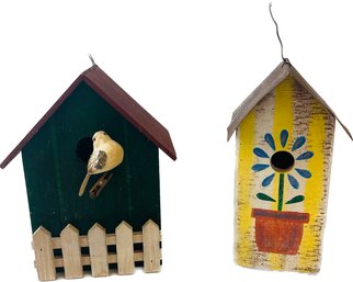 2 Wood Bird Houses
