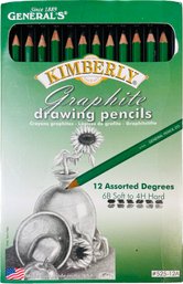 12 Assorted Kimberly Graphite Drawing Pencils