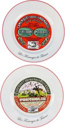 Porcelain Cheese Plates - Signed 'Kiss That Frog - Made In Turkey'