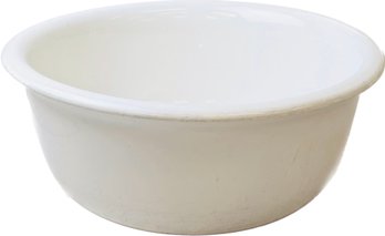 White Stoneware Bowl - 14.5in Diameter  - Signed Hall Made In USA