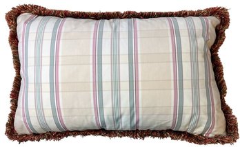 Custom Down Rectangular Pillow With Fringe - 22 X 14 Inches