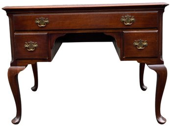 Vintage Mahogany Queen Anne Style Lowboy Desk - Signed Hathaways