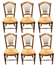 French Country Wheat Back Dining Chairs, Set Of 6
