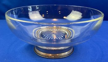 Vintage Bowl With Silver Plated Base