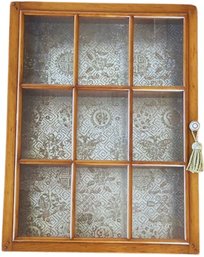 Wooden And Glass Cabinet - Hangs On Wall - Excellent Condition