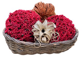 Grapevine Basket With Autumnal Display