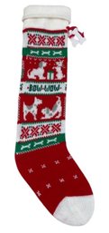 Bow Wow Christmas Knit Stocking Signed Canton Falls Inc.