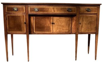 Elegant Sheraton Style Sideboard With Satinwood Inlay - 68 Inches Wide X 41 Inches High X 22 Inches Deep