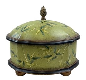 Decorative Lidded Box With Bun Feet And Pineapple Handle