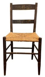 Vintage Wooden Chair With Rush Seat