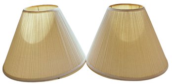 Pair Of Pleated Lamp Shades - 11.5 Inches Tall