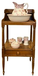 Antique Wash Stand - Very Good Condition - Does Not Include Porcelain Pitcher, Bowl, And Accessories