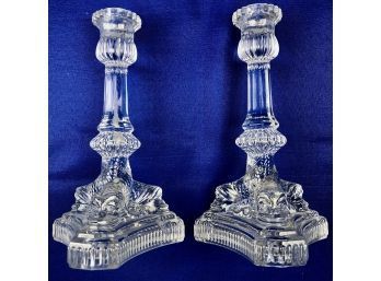 Tiffany & Co. Vintage Crystal Dolphin Candlesticks - Stunning Set - Match Another Pair In This Auction