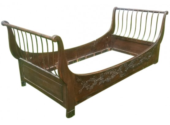 Harden Twin Sleigh Bed With Ornate Carving