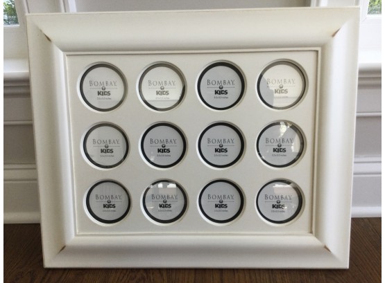 Twelve Tiny Round Framed Cut-outs In  21.5 X 17.5 Frame
