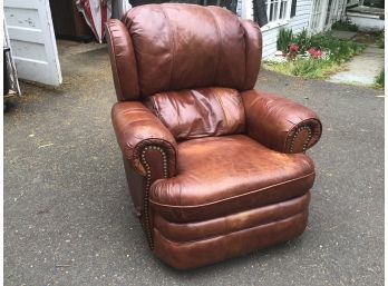 Leather Reclining Chair - Nailhead Trim