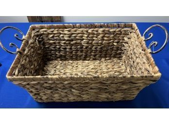Vintage Straw Woven Basket
