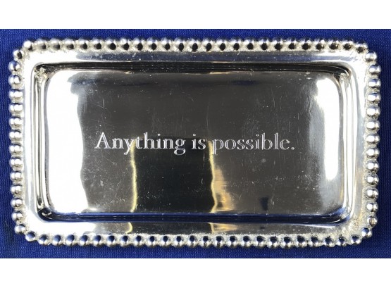 Engraved Mariposa Trinket Dish With Charming Quote - 'Anything Is Possible'