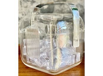 Guzzini Italian Ice Bucket With Chrome Handle - Never Used - Still Has Tags - Signed 'Guzzini - Made In Italy'
