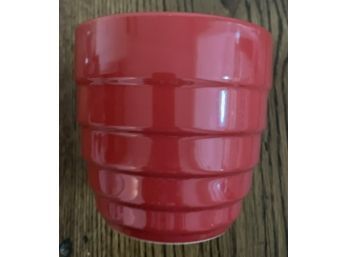 Red Ceramic Cache Pot