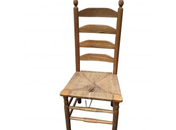 Ladder Back Chair With Rush Seat